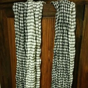 LONG SCARF - black and white extra long scarf